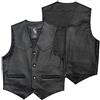 A-Pro Anilin - Gilet in pelle da moto, modello Chopper, taglia XXL, colore: Nero