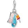 THOMAS SABO 1929-340-7 - Ciondolo a forma di occhiali da sole, infradito e ghiaccio in argento sterling 925 di alta qualità, in turchese, rosa, arancione, con pietre colorate, dimensioni: 32 x 6 mm,