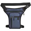 Sakamura Marsupio per la coscia | Marsupio da trekking multi-tasca per moto, equitazione, viaggi, escursionismo, blu, 1