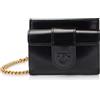 Pinko Card Holder Pocket Pelle Spazzolata Lucida, Accessori da Viaggio-Portafogli Donna, Z99B_Nero Limousine Block Color, 12