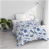Italian Bed Linen Trapunta Invernale Imbottita Letto Singolo 160x245cm DoubleFace BASIC fantasia FOGLIE, Made in Italy - Piumino Reversibile in morbida Microfibra 200gr/mq - Piumone Lavabile in Lavatrice