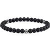 GAVU Bracciale da Uomo e da Donna con Perline di Cristallo di Onice Opaco con Charm Fleur de Lis L