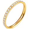 Zakk 2mm Eternity Anello dell'eternità donna in titanio con zirconi anelli di fidanzamento fedi nuziali promessa (Oro,52 (16.6))