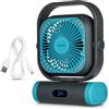 MEDION Ventilatore E10 TF (batteria, mini ventilatore USB portatile con luce, telecomando, 5 velocità, oscillazione, gancio per appendere, funzione powerbank, ideale per ufficio campeggio tenda)