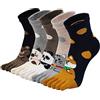 PUTUO Calzini Donna con Dita Separate, Calze in Cotone Casual Sportive, Morbide e Calde, 4 Paia