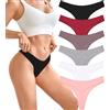 BeReady Perizoma Tanga Donna Cotone Mutande Donna Seducente Brasiliana Slip Cotone Traspirante Set Intimo Mutandine a Vita Bassa Thong Multipack da 6 Pezzi