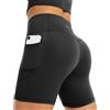 Yogaration Pantaloncini Palestra Donna, Shorts Sportivi Vita Alta con Tasche, Leggins Corti Push up Senza Cuciture per Yoga Fitness Gym Sport Estivi