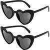 Ainiv Occhiali da Sole a Forma di Cuore, 2 Paia di Occhiali Vintage Cat Eye Love, Protezione Solare UV400 e Protezione UV Lenti Grigie Nere, per Donna Uomo Bambini Party