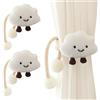 AOOPOO 2 PCS Fermatende per Tende, Fermi per Tende con Nuvole dei Cartoni Animati con Sfere di Perline, Anelli di Gancio per Tende con Nuvole per La Decorazione della Stanza dei Bambini