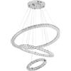 HENGMEI 96W moderno LED Crystal Chandelier Pendant Light Rings, colore della luce: bianco freddo (6000K-6500K), Dimensioni: tre anelli (Φ: 30 cm + 50 cm + 70 cm)