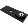 PREFER - Placca di Sicurezza Esterna per Serratura Basculante/Garage , con Ghiera Antitrapano, Verniciata Nera - 16 x 6 x 1,63 cm - 700 grammi