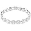 Swarovski Bracciale Tennis Una, Taglio Round, Bianco, Placcato rodio