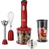 Russell Hobbs Frullatore a Immersione,3 in 1: Frullatore (bicchiere 700 ml), Tritatutto (500 ml), Frusta per montare, 2 velocità, zuppe, yogurt, salse, Frusta, Lavastoviglie ok, Rosso, 24700-56