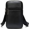 PWQYRQE Custodia da Cintura Pelle per Cellulare Uomo, Borsello Tracolla per Smartphone Nero, Fondina Porta Cellulare Pelle Borsa a Spalla Borsetta Sacchetto per Telefono Running Sportivo Viaggio Portafoglio
