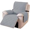 Ystyle Copripoltrona Relax Reclinabile, Reversibile Copri Poltrona Con Braccioli Universale, Copertura Poltrona Elettrica Antigraffio Antimacchia (1 Posto Grande, Grigio Chiaro + Beige)