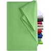 npluseins Lenzuolo con angoli, 100% cotone, in 12 colori, in 3 diverse misure, asciugamano senza elastico, circa 240 x 275 cm, verde