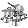 Karcher Set di Pentole Mia Include Coperchi in Vetro, Adatto ai Piani a Induzione, Acciaio Inox, 5 Pezzi