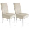 Ystyle Velluto Coprisedie con Schienale 2 Pezzi, Coprisedie Cucina Elasticizzati, Fodere Sedie Universale Soggiorno, Chair Cover Morbido Antimacchia, Moderno Fodere per Sedie, Beige