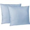 Dreamzie Federe Cuscino Letto 65x65cm - Set da 2 in Microfibra Spazzolata con Cerniera Certificate Oeko-Tex - Federe Cuscini Letto Matrimoniale - Blu