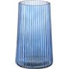 KAYLETIN Vaso in vetro blu per fiori, vaso a coste, vasi di fiori per bouquet, vasi in vetro moderno per soggiorno, camera da letto, tavolo da pranzo, ufficio, scaffale, 20 cm