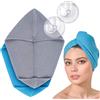 FABCARE Turbante per Capelli ad Asciugatura Rapida - DERMATEST Molto Buono - Extra Assorbente con Bottone - Asciugamano in Microfibra per Capelli Lunghi e Corti - Set da 2 Pezzi per Uso Quotidiano