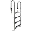Arebos Scaletta in acciaio inox a 3 o 4 gradini | con cuscinetti antiscivolo sui pioli | 4 livelli
