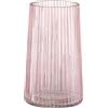 KAYLETIN Vaso in vetro rosa per fiori, vaso di fiori in vetro, vaso di fiori per bouquet, moderno vaso in vetro a coste, per soggiorno, camera da letto, tavolo da pranzo, ufficio, matrimonio, 20 cm