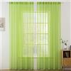 MIULEE Tende Trasparenti Con Passanti Morbidi Finestre per Salotto Eleganti Soggiorno per Camera da Letto e Tende Cameretta Bambini 2 Pannelli 140x160cm Verde Chiaro