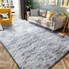 Tinyboy-hbq Tappeto Salotto Shaggy Tappeti a Pelo Lungo,Moderno Soggiorno Camera da Letto Tappeti,Antiscivolo Morbido e Soffice (Grigio Bianco, 250 x 300 cm (Rectangular))