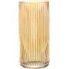 KAYLETIN Vaso in vetro a coste, vaso di fiori ambrato per bouquet, moderno vaso in vetro per soggiorno, camera da letto, tavolo da pranzo, ufficio, matrimonio, libreria, 20 cm