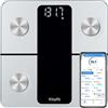 Vitafit Bilancia Pesapersone Professionale, Bilancia Impedenziometrica Professionale Bluetooth con App, Misura Peso Corporeo, Massa Grassa, BMI, Massa Muscolare, Massa Ossea,Argento
