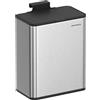 SONGMICS Pattumiera da Appendere, Pattumiera per Armadi in Acciaio da 8L, Cestino da Cucina con Coperchio, a Sportello o a Parete, Sotto Lavabo, Bagno, Argento Metallizzato LTB810E08