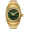 Fossil Orologio Ring da donna, movimento al quarzo a due lancette con cinturino in acciaio inossidabile, Tonalità Verde E Oro, 15 mm