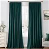 MIULEE Set di 2 tende in velluto con nastro arricciato, 140 x 260 cm, spessore e pesante, per soggiorno, camera da letto, camera da letto, colore verde smeraldo