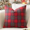 Sungeek Set di 1 federa per cuscino decorativa natalizia scozzese scozzese, 50 x 50 cm, morbida federa quadrata per divano, letto, casa colonica, patio, 50 x 50 cm, rosso e verde