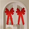 Chexin 2 fiocchi natalizi da 45 x 90 cm, grandi fiocchi rossi per albero di Natale, decorazione per interni ed esterni