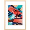 HOHIYO Cornice per poster A2, 42 x 59,4 cm, in legno naturale con vetro acrilico lucido, facile da applicare, immagine A2 senza tappetino o A3 con tappetino per montaggio a parete orizzontale e