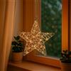 Ideen mit Herz Stella decorativa in filo metallico, avvolta con catena luminosa a LED, funzionamento a batteria, funzione timer: 6 ore acceso, 18 ore spente, bianco caldo, ideale come decorazione