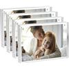Hexsonhoma Cornice portafoto in acrilico da 6 x 9 cm, confezione da 4 pezzi, trasparente su entrambi i lati, display senza cornice, per foto da 6 x 9 cm