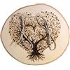 generico Portafedi in legno per matrimoni, porta anelli, fedi nuziali, con albero della vita a forma di cuore (Betulla 10 cm)