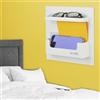 OKOMATCH Mensola da Comodino, attaccabile a Parete, per Camera da Letto, dormitorio, Ufficio, Organizer per Telefono, Occhiali, Telecomando, Chiavi, Penne, Materiale plastico, Bianco (Tipo A