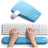 VAYDEER Set di Supporti per Polsi - Tappetino Mouse e Tastiera Ergonomico con Memory Foam, Ideale per Ufficio e Gaming, Blu