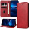 DENDICO Cover per Google Pixel 8 PRO, Antiurto Custodia a Libro in PU Pelle, Protettiva Portafoglio Cover con Supporto per Google Pixel 8 PRO, Rosso