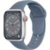 ELETTRONEO SBC1 Cinturino per Apple Watch Ultra 2 49mm, Serie 10 46mm, 9 8 7 45mm 41mm, SE 6 5 4 44mm 40mm, 3 2 1 42mm 38mm Donna Uomo Band Bracciale Sport Silicone, Tempesta Blu