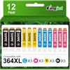 KINGJET 364XL Cartucce Compatibili per HP 364XL 364 XL Multipack per per Photosmart 5520 5510 6510 6520 7520 Deskjet 3520 3070A Officejet 4620 4622 (3 Nero 3 Ciano 3 Magenta 3 Giallo)