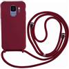 Ququcheng Cover Compatible con Samsung Galaxy S9 Plus,Cellulare Girocollo Custodia con Cordino TPU corda Silicone Case Bumper per Samsung Galaxy S9 Plus Custodia-Rosso
