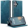 Monweicz Cover Compatibile con IPhone 16 Plus, Custodia Portafoglio con Slot per Scheda, Protezione Completa Premium in Pelle PU, Flip Libro Magnetica IPhone 16 Plus, Blu-verde