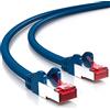deleyCON 50m Cavo di Rete Cat6-1000 Mbit (Rame, S/FTP, Privo di Alogeni) Cavo Patch RJ45 Gigabit Ethernet LAN - per DSL Internet WLAN Switch Router Modem Patch Panel PoE - Blu