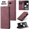 Owlhold Cover Google Pixel 7, Custodia Magnetica Portafoglio Flip [Antiurto] [Cavalletto] [Carta Fessura] in Pelle - Vino Rosso