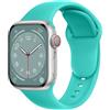 ELETTRONEO SBC1 Cinturino per Apple Watch Ultra 2 49mm, Serie 10 46mm, 9 8 7 45mm 41mm, SE 6 5 4 44mm 40mm, 3 2 1 42mm 38mm Donna Uomo Band Bracciale Sport Silicone, lago Blu